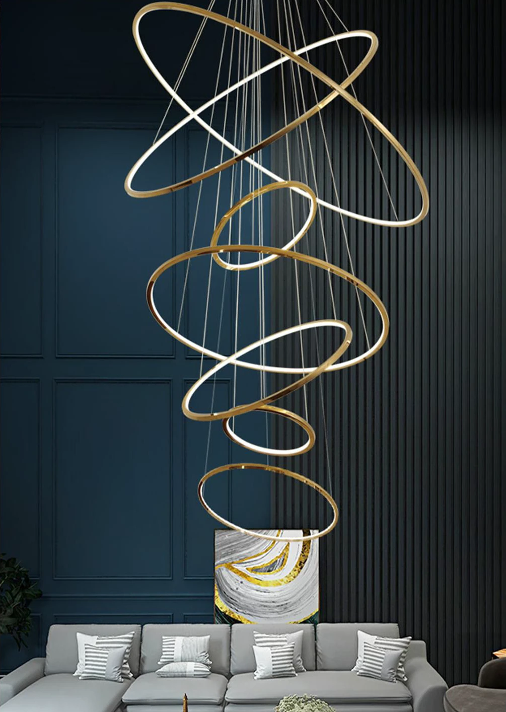 Luminaire décoratif dans un intérieur contemporain
